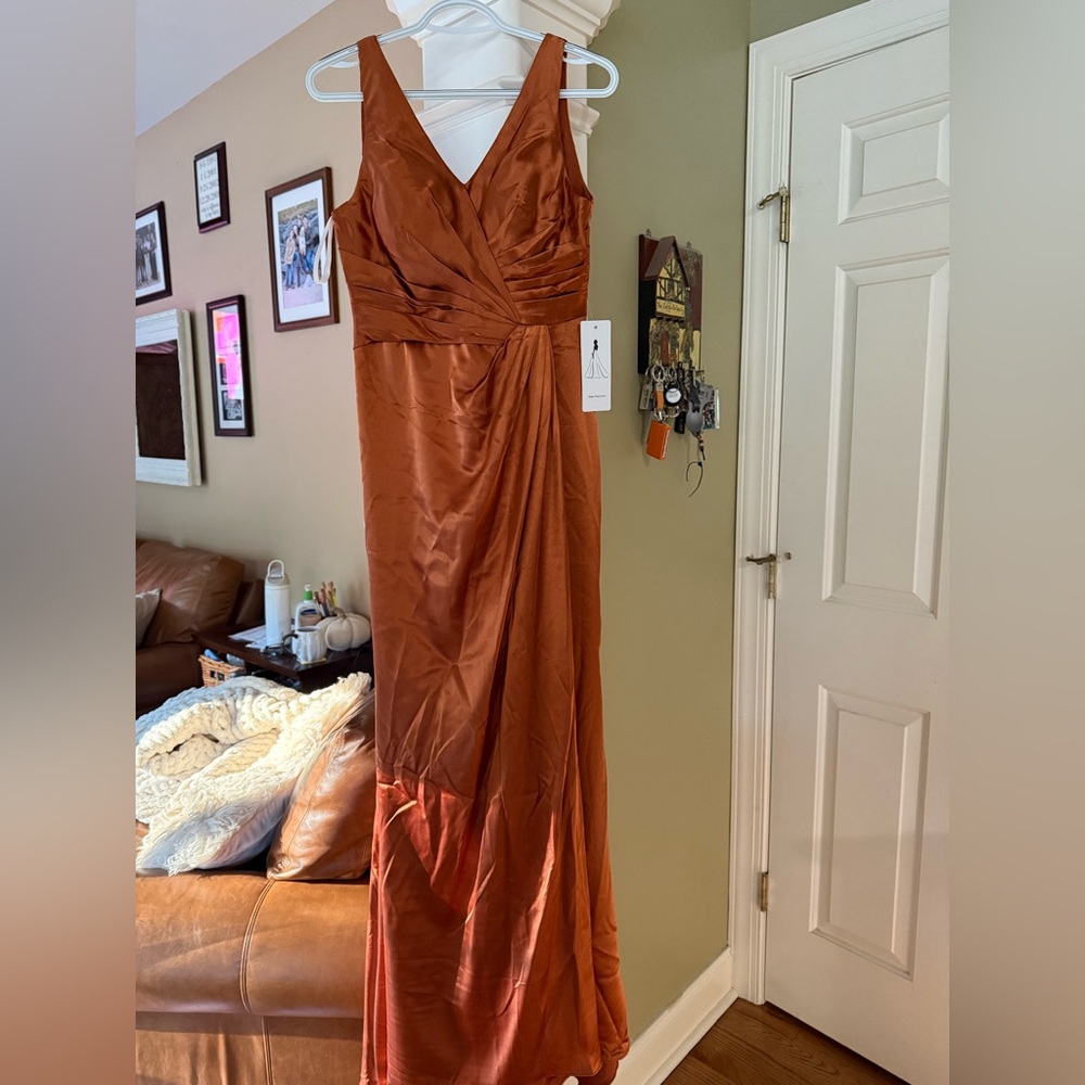 Elegant Rust Evening Gown